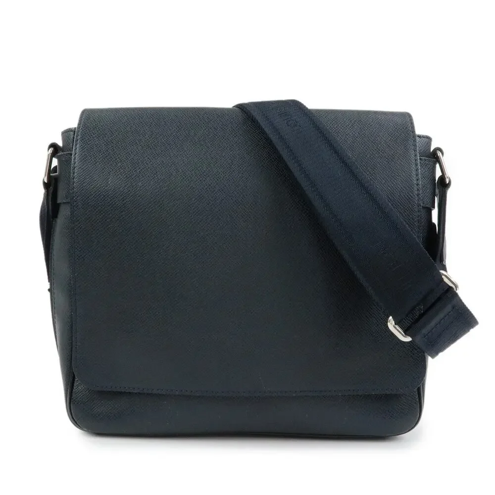 Louis Vuitton Taiga Leather Crossbody Bag Blue